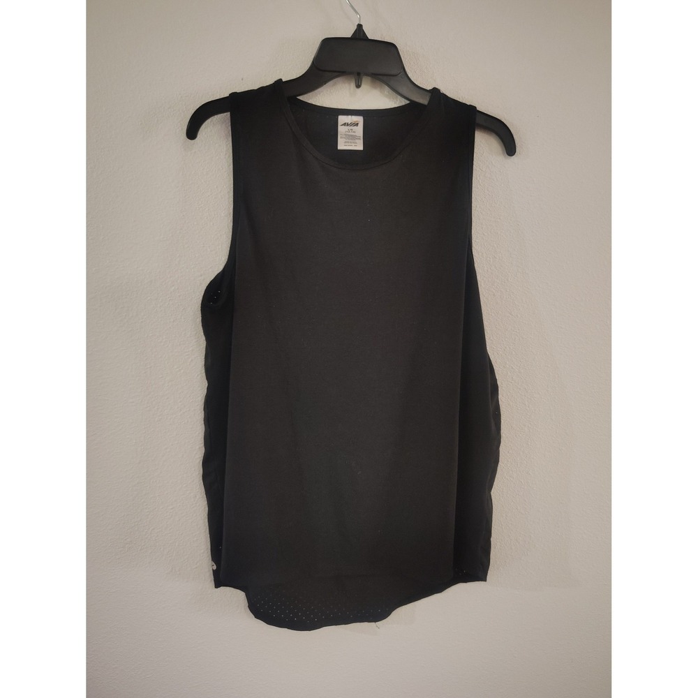 Avia Black Activewear Tank Top Mesh Back Perforated Sleeveless Size